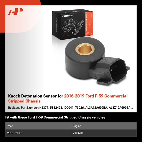 Knock Detonation Sensor for 2016-2019 Ford F-59 Commercial Stripped Chassis
