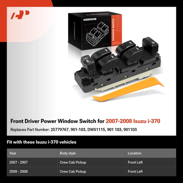 Front Driver Power Window Switch for 2007-2008 Isuzu i-370