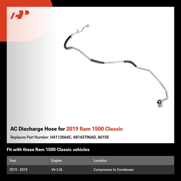AC Discharge Hose for 2019 Ram 1500 Classic