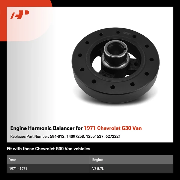 Engine Harmonic Balancer for 1971 Chevrolet G30 Van