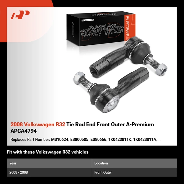 2008 Volkswagen R32 Tie Rod End Front Outer A-Premium APCA4794