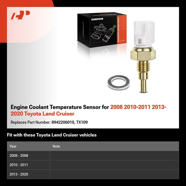 Engine Coolant Temperature Sensor for 2008 2010-2011 2013-2020 Toyota Land Cruiser