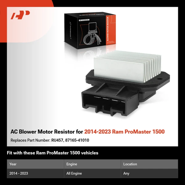 AC Blower Motor Resistor for 2014-2023 Ram ProMaster 1500