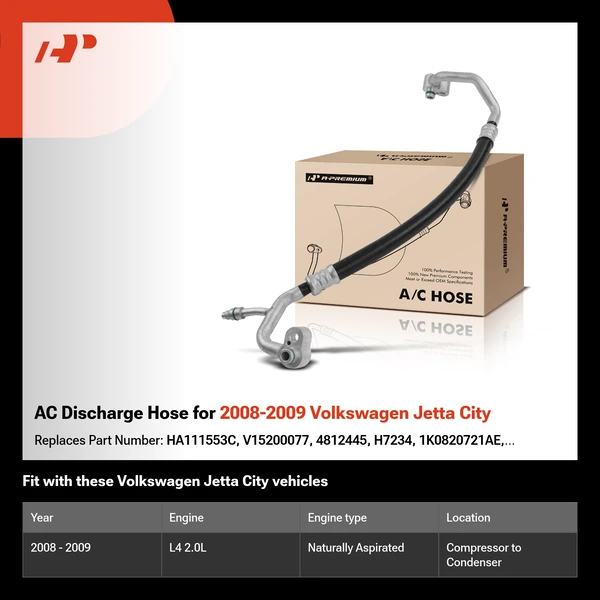 AC Discharge Hose for 2008-2009 Volkswagen Jetta City