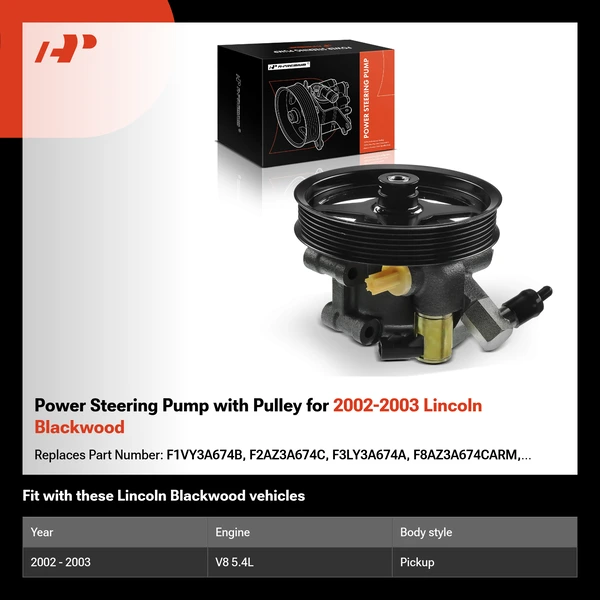 Power Steering Pump with Pulley for 2002-2003 Lincoln Blackwood