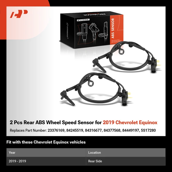 2 Pcs Rear ABS Wheel Speed Sensor for 2019 Chevrolet Equinox