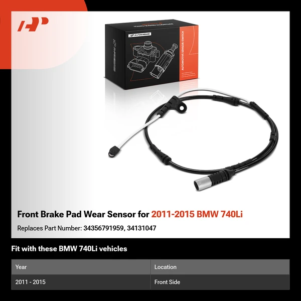 Front Brake Pad Wear Sensor for 2011-2015 BMW 740Li