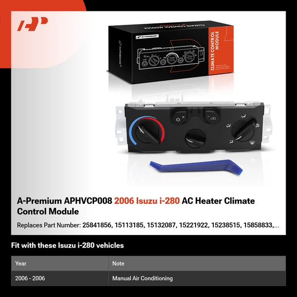 A-Premium APHVCP008 2006 Isuzu i-280 AC Heater Climate Control Module
