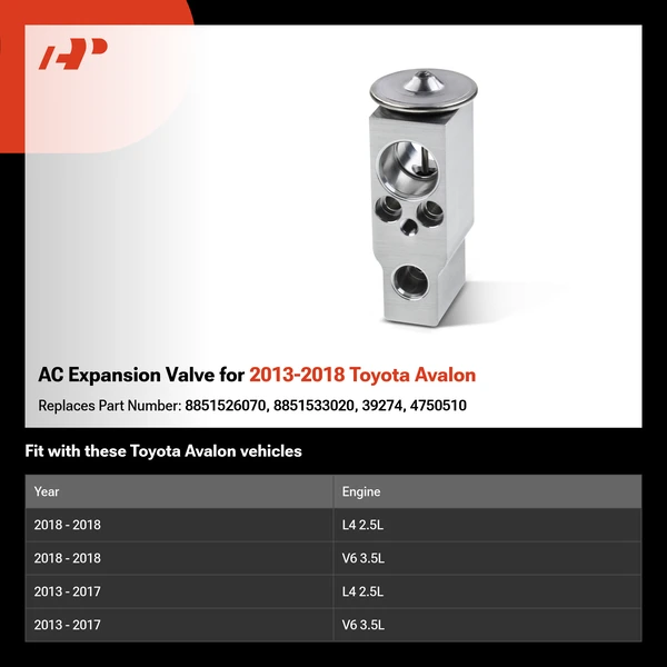 AC Expansion Valve for 2013-2018 Toyota Avalon