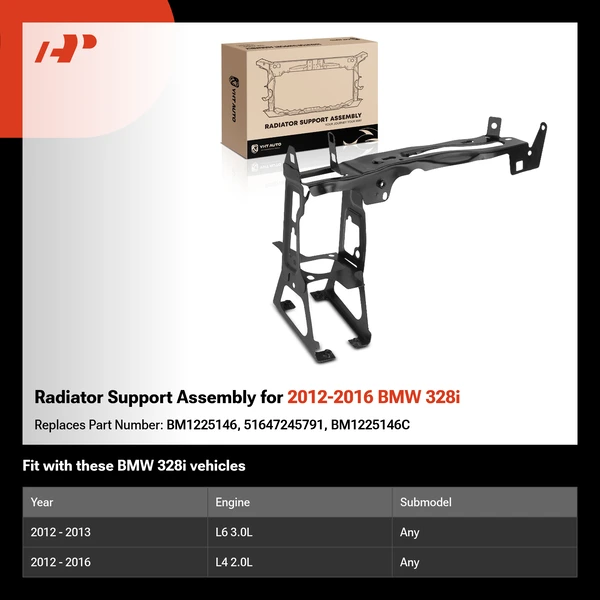 Radiator Support Assembly for 2012-2016 BMW 328i
