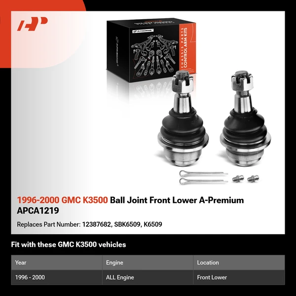 1996-2000 GMC K3500 Ball Joint Front Lower A-Premium APCA1219