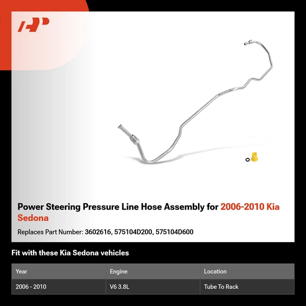 Power Steering Pressure Line Hose Assembly for 2006-2010 Kia Sedona