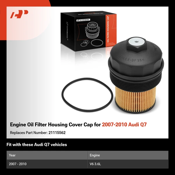 Engine Oil Filter Housing Cover Cap for 2007-2010 Audi Q7