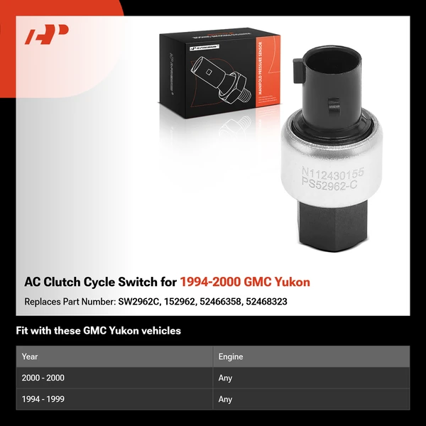 AC Clutch Cycle Switch for 1994-2000 GMC Yukon