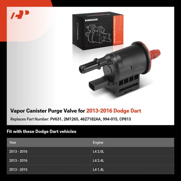 Vapor Canister Purge Valve for 2013-2016 Dodge Dart