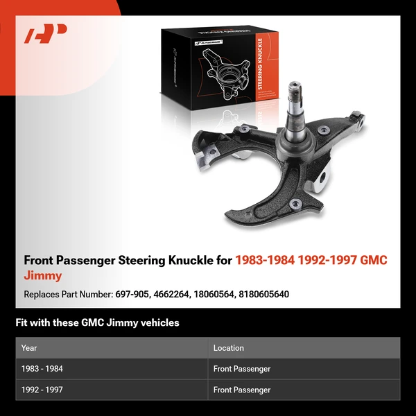 Front Passenger Steering Knuckle for 1983-1984 1992-1997 GMC Jimmy