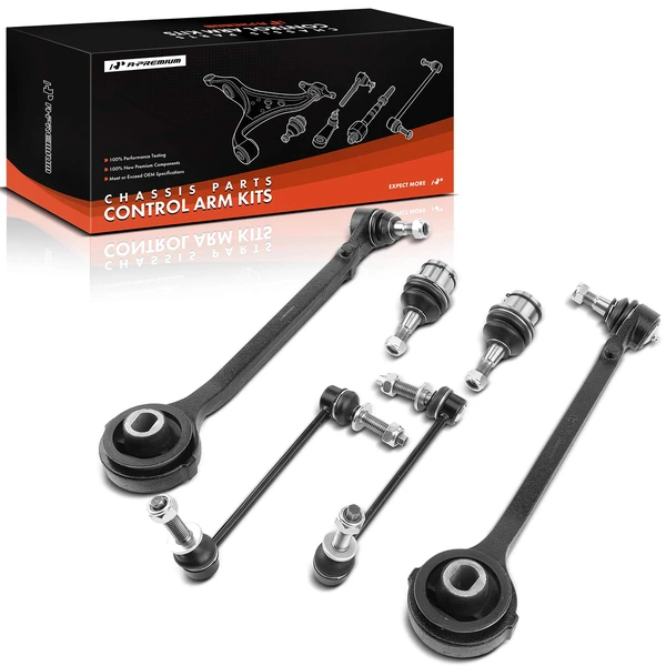 2008-2016 Dodge Challenger A Set of 6 Control Arm Ball Joint and Sway Bar Link Kit Front Side A-Premium APCA2941