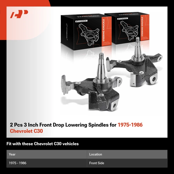 2 Pcs 3 Inch Front Drop Lowering Spindles for 1975-1986 Chevrolet C30