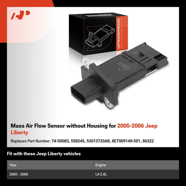 Mass Air Flow Sensor without Housing for 2005-2006 Jeep Liberty