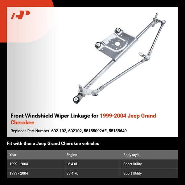 Front Windshield Wiper Linkage for 1999-2004 Jeep Grand Cherokee