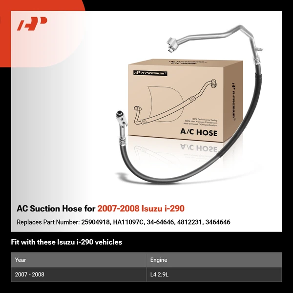 AC Suction Hose for 2007-2008 Isuzu i-290