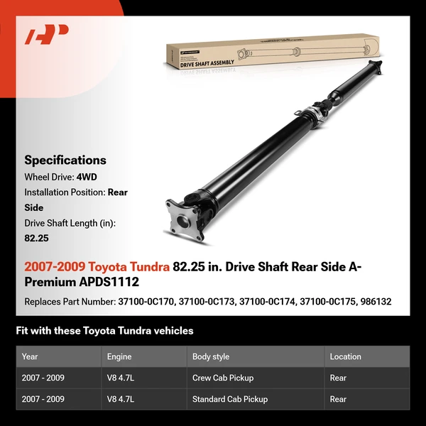 2007-2009 Toyota Tundra 82.25 in. Drive Shaft Rear Side A-Premium APDS1112