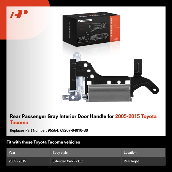 Rear Passenger Gray Interior Door Handle for 2005-2015 Toyota Tacoma