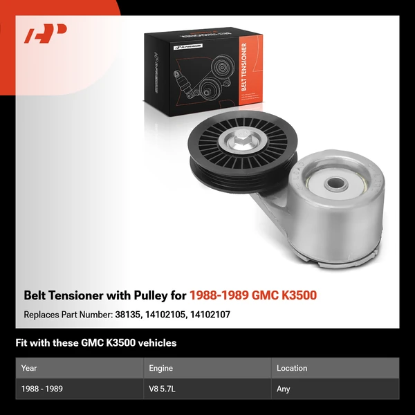 Belt Tensioner with Pulley for 1988-1989 GMC K3500