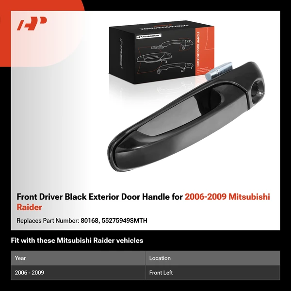 Front Driver Black Exterior Door Handle for 2006-2009 Mitsubishi Raider