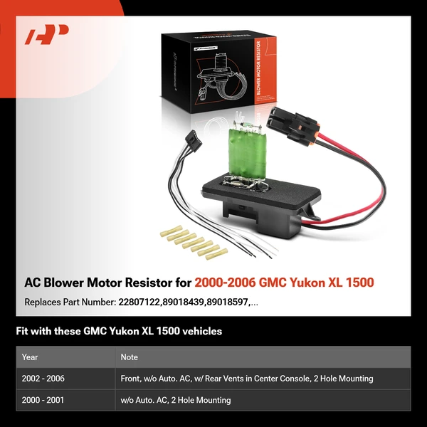 AC Blower Motor Resistor for 2000-2006 GMC Yukon XL 1500