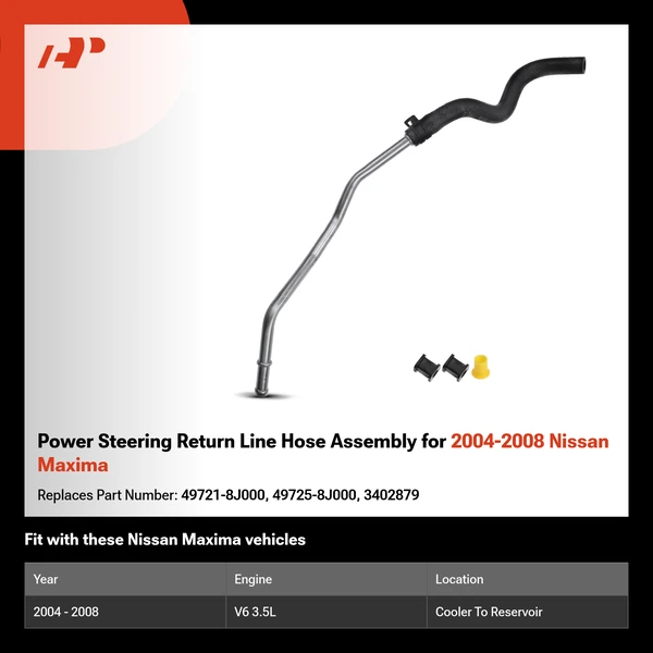 Power Steering Return Line Hose Assembly for 2004-2008 Nissan Maxima