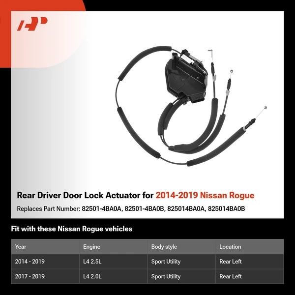 Rear Driver Door Lock Actuator for 2014-2019 Nissan Rogue