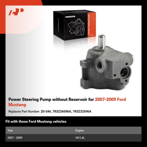 Power Steering Pump without Reservoir for 2007-2009 Ford Mustang