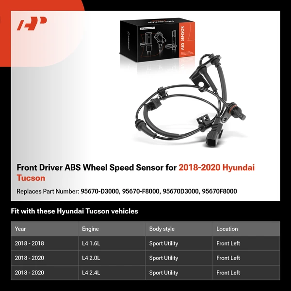 Front Driver ABS Wheel Speed Sensor for 2018-2020 Hyundai Tucson