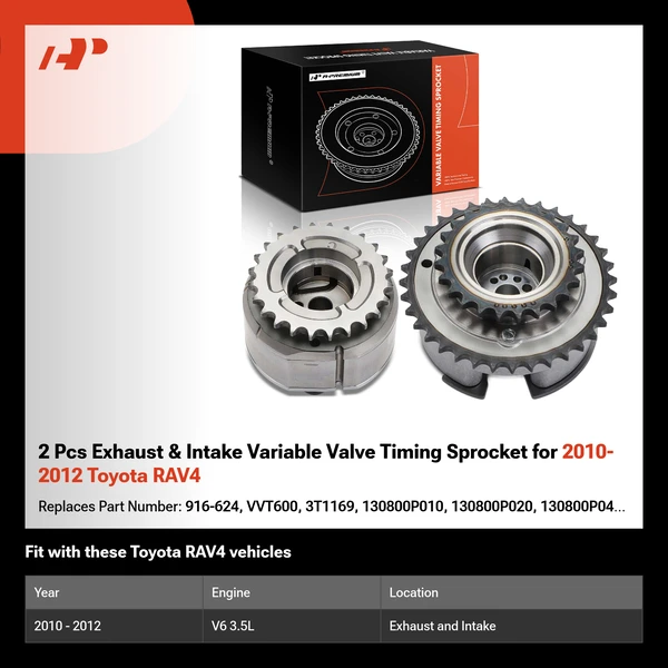 2 Pcs Exhaust & Intake Variable Valve Timing Sprocket for 2010-2012 Toyota RAV4