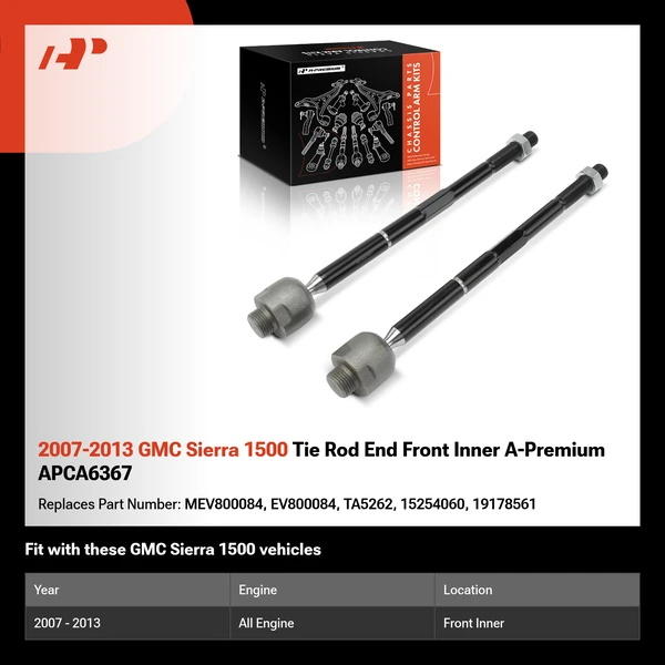 2007-2013 GMC Sierra 1500 Tie Rod End Front Inner A-Premium APCA6367