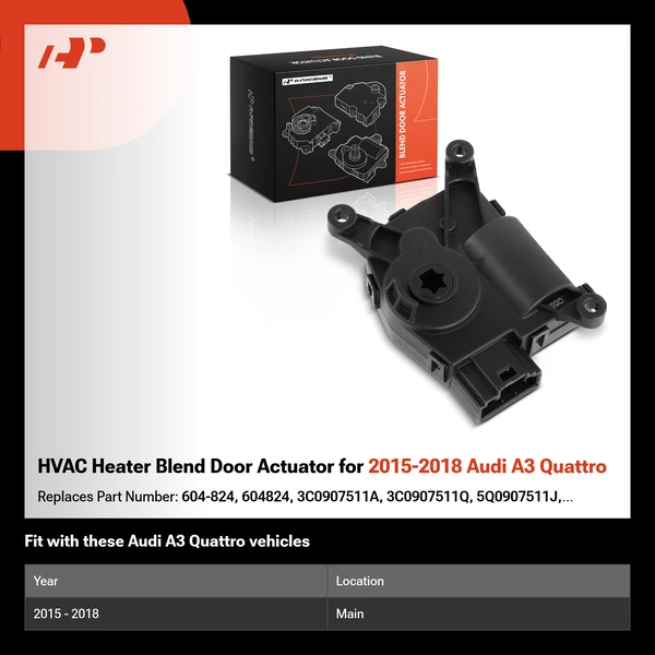 HVAC Heater Blend Door Actuator for 2015-2018 Audi A3 Quattro