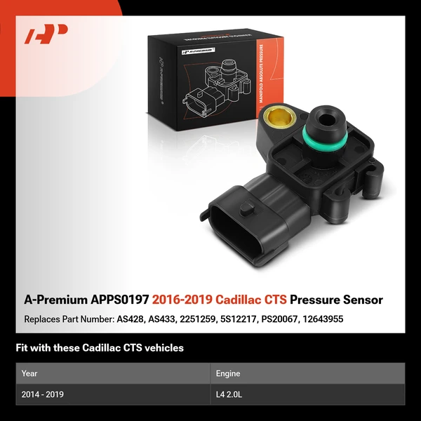 A-Premium APPS0197 2016-2019 Cadillac CTS Pressure Sensor