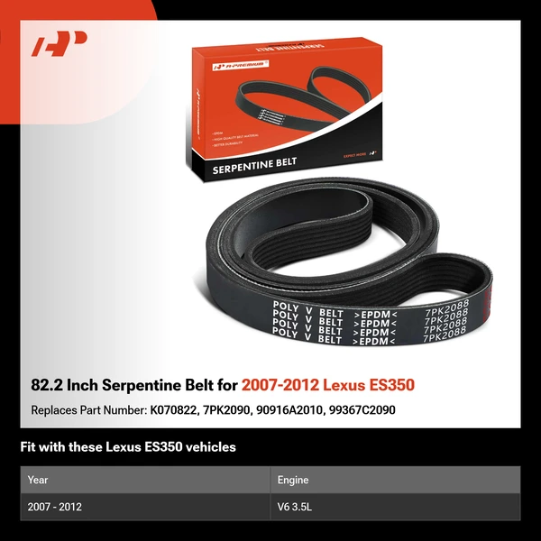 82.2 Inch Serpentine Belt for 2007-2012 Lexus ES350