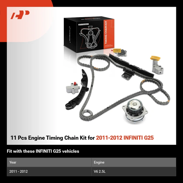 11 Pcs Engine Timing Chain Kit for 2011-2012 INFINITI G25