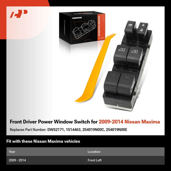 Front Driver Power Window Switch for 2009-2014 Nissan Maxima