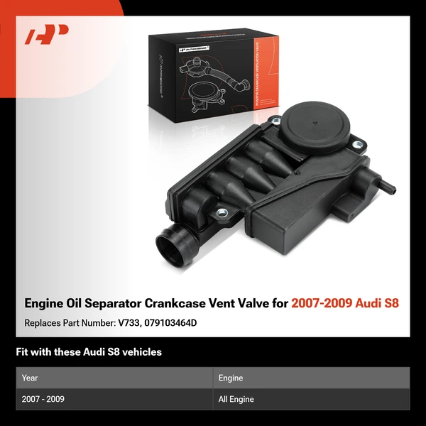 Engine Oil Separator Crankcase Vent Valve for 2007-2009 Audi S8