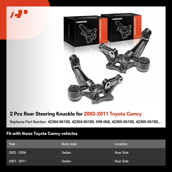 2 Pcs Rear Steering Knuckle for 2002-2011 Toyota Camry