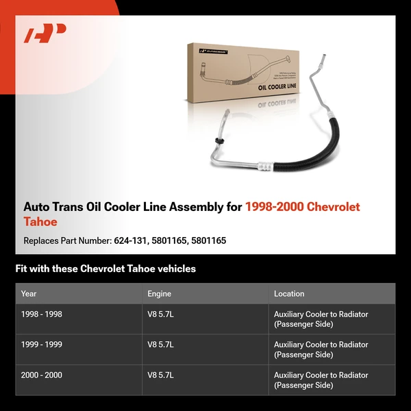 Auto Trans Oil Cooler Line Assembly for 1998-2000 Chevrolet Tahoe
