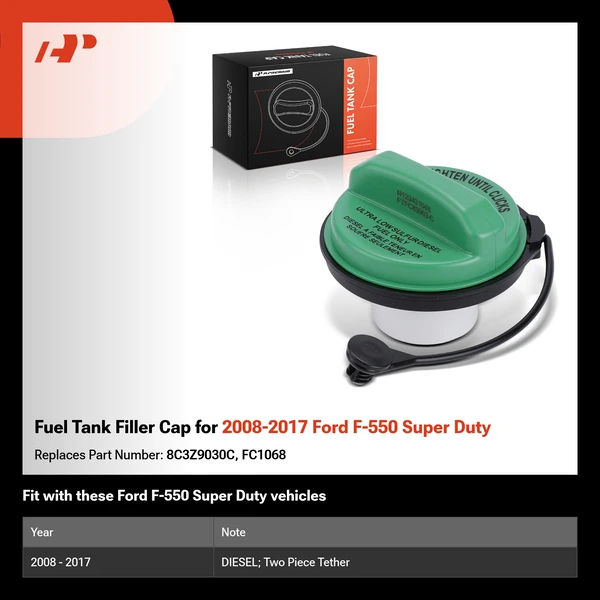 Fuel Tank Filler Cap for 2008-2017 Ford F-550 Super Duty