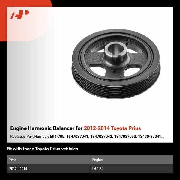 Engine Harmonic Balancer for 2012-2014 Toyota Prius