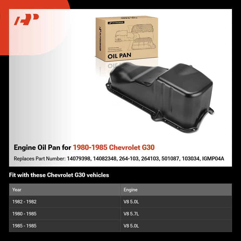 Engine Oil Pan for 1980-1985 Chevrolet G30
