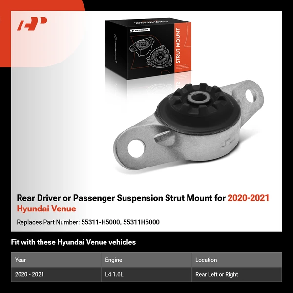 Rear Driver or Passenger Suspension Strut Mount for 2020-2021 Hyundai Venue