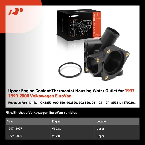 Upper Engine Coolant Thermostat Housing Water Outlet for 1997 1999-2000 Volkswagen EuroVan