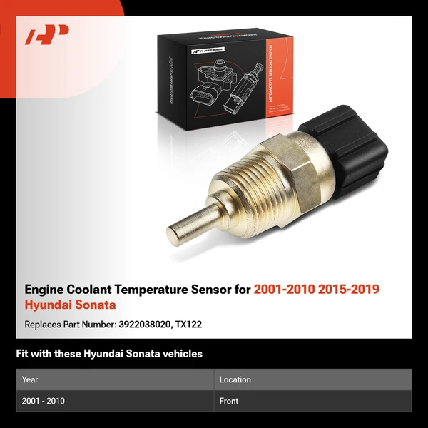 Engine Coolant Temperature Sensor for 2001-2010 2015-2019 Hyundai Sonata